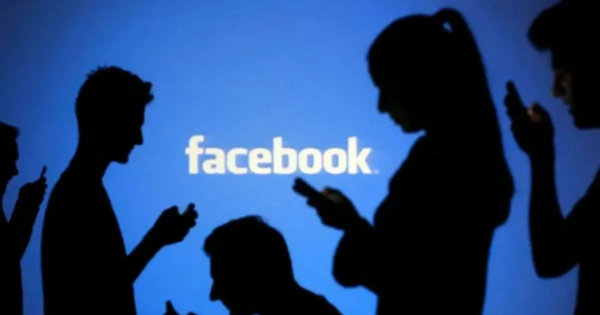 Facebook users using social media with Facebook caption