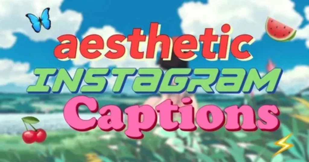 Aesthetic Instagram captions with colorful nature background